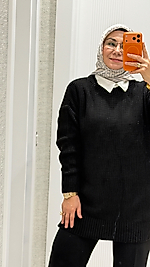 Hüma Sultan Triko Kazak Siyah